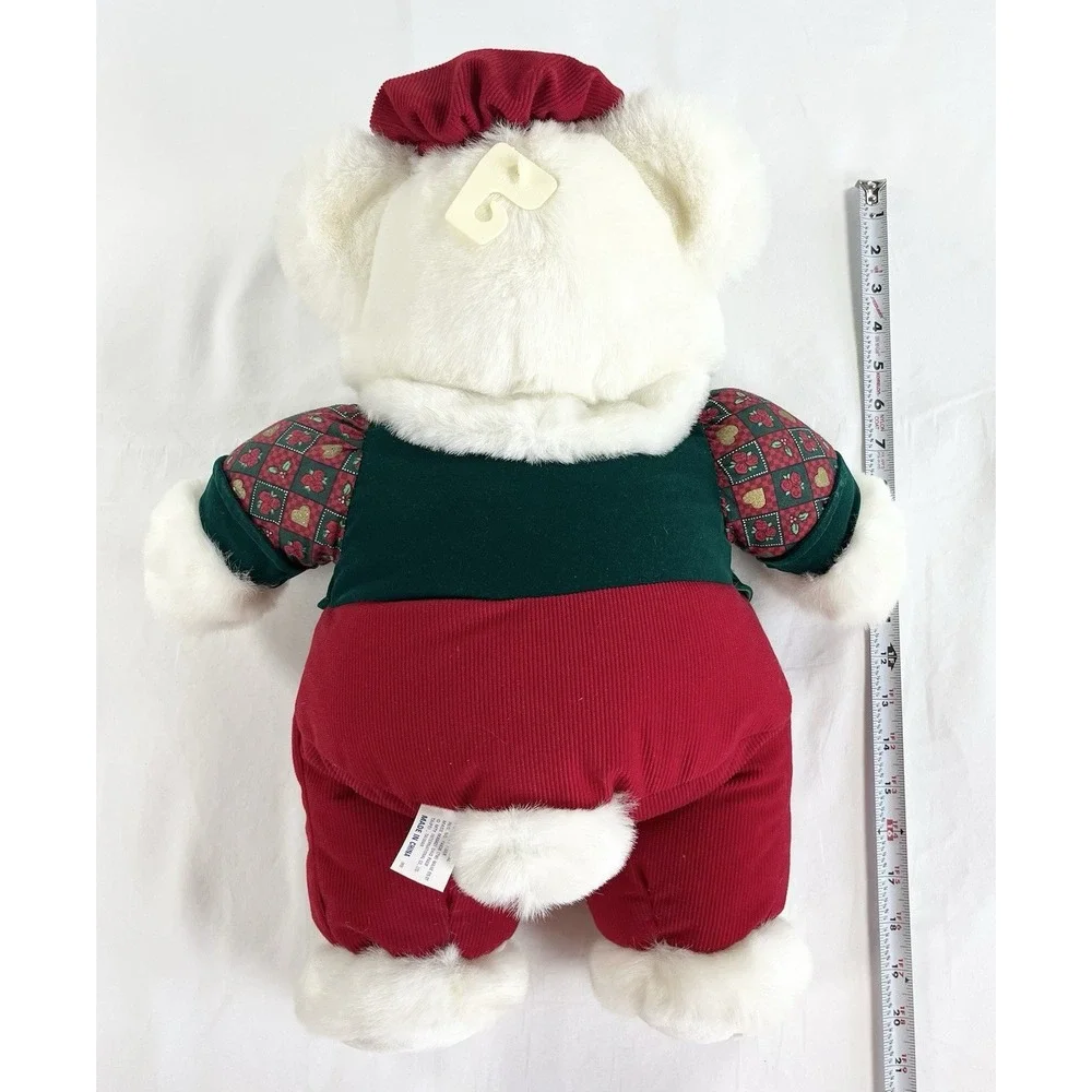 Vtg‎ 1996 MTY International Papa Teddy Bear Plush Christmas Green Vest Hat 20